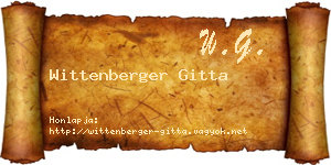 Wittenberger Gitta névjegykártya